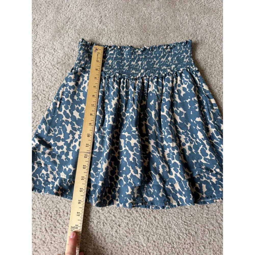Rails Mini Skirt Addison Pull On Ruffle Turquoise Textured Spots Blue Small